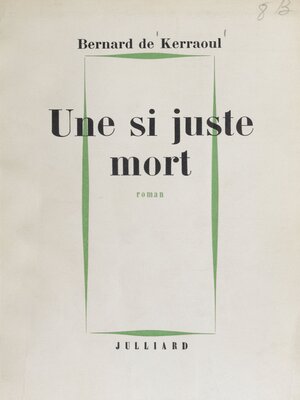 cover image of Une si juste mort